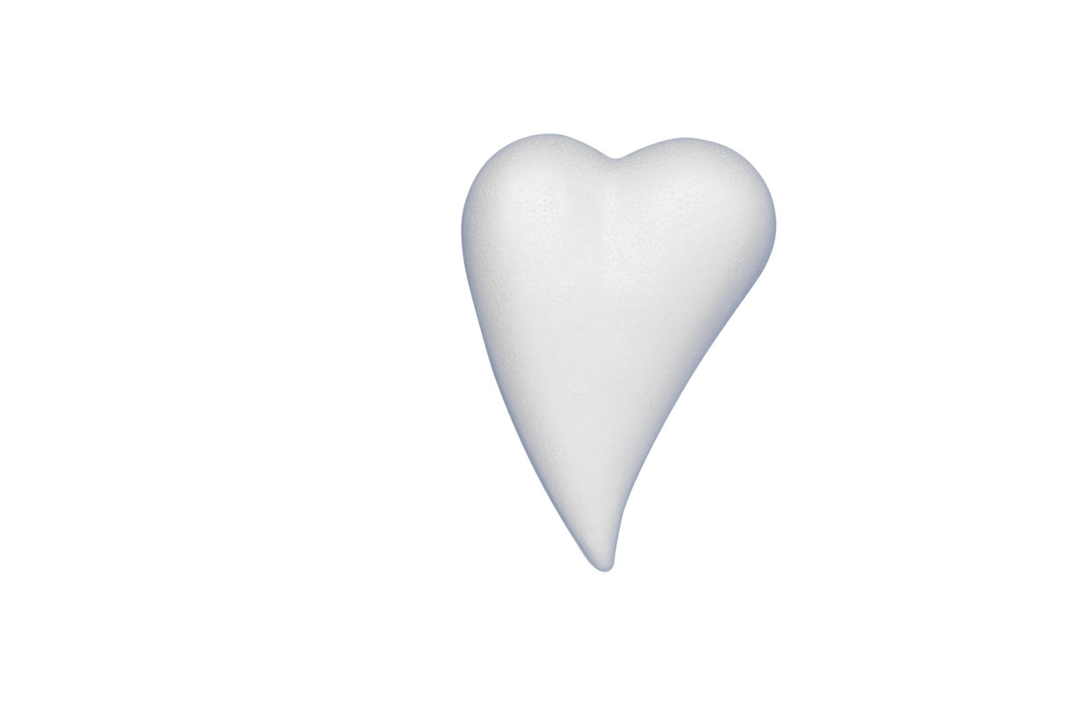 Polystyreen hart gebogen 8x5cm